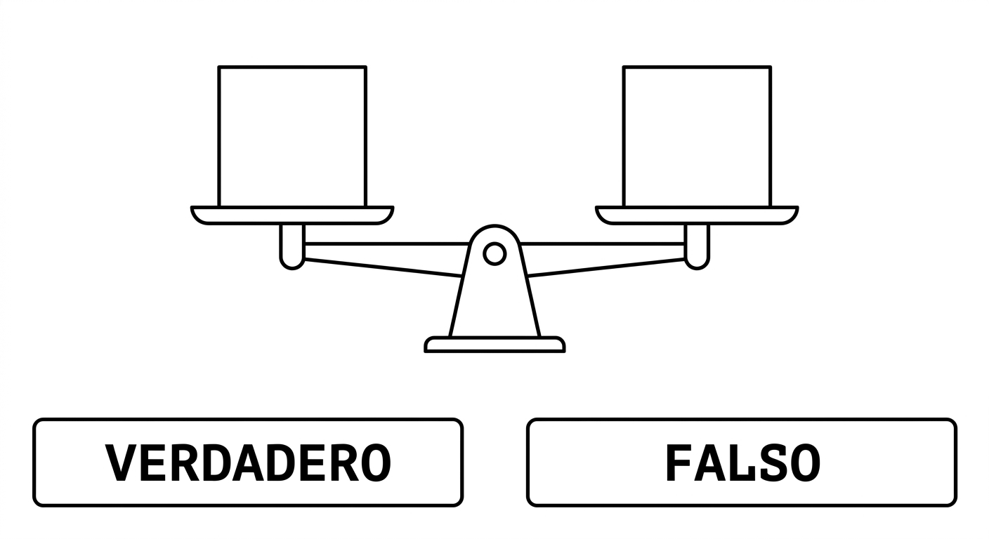 Balanza de inspección: toda comparación se inclina hacia VERDADERO o FALSO